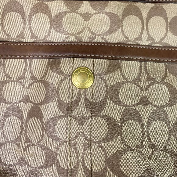 Coach Signature Bag Handbag Shoulder Tote Canvas Leather Brown D0873-12358 - Picture 9 of 15